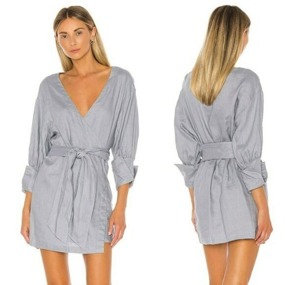 L'Academie The Noela Mini Dress - Dusty Blue